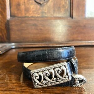 Brighton Classics Leather Belt Sz 28  Heart Buckle